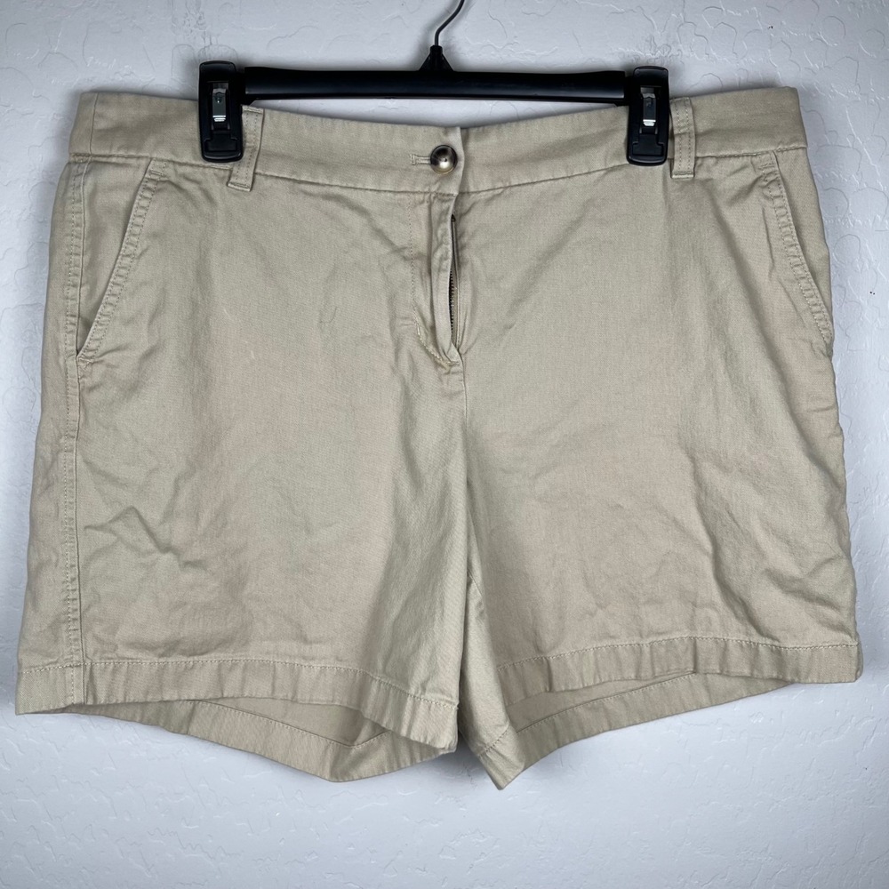 J. Crew Womens Size 14 Re-Imagined Khaki‎ Beige Cotton Casual Shorts